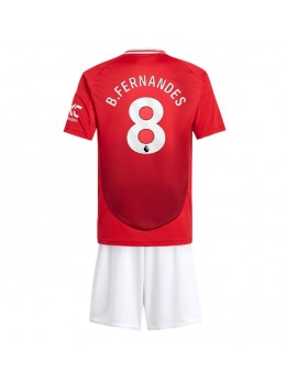 Manchester United Bruno Fernandes #8 Replika Hemmakläder Barn 2024-25 Kortärmad (+ byxor)